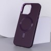 Шкіряний чохол Bonbon Leather Metal Style with Magnetic Fit для Apple iPhone 15 (6.1") Фіолетовий / Dark Purple