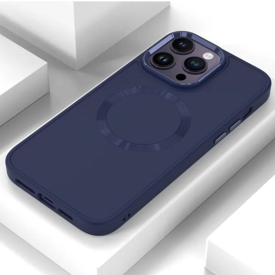 TPU чохол Bonbon Metal Style with Magnetic Fit для Apple iPhone 16 Pro Max (6.9") Синій / Cosmos Blue