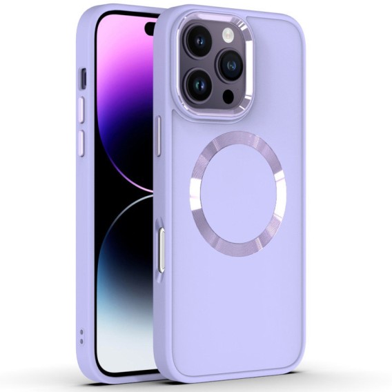 TPU чохол Bonbon Metal Style with Magnetic Fit для Apple iPhone 16 Pro Max (6.9") Бузковий / Dasheen