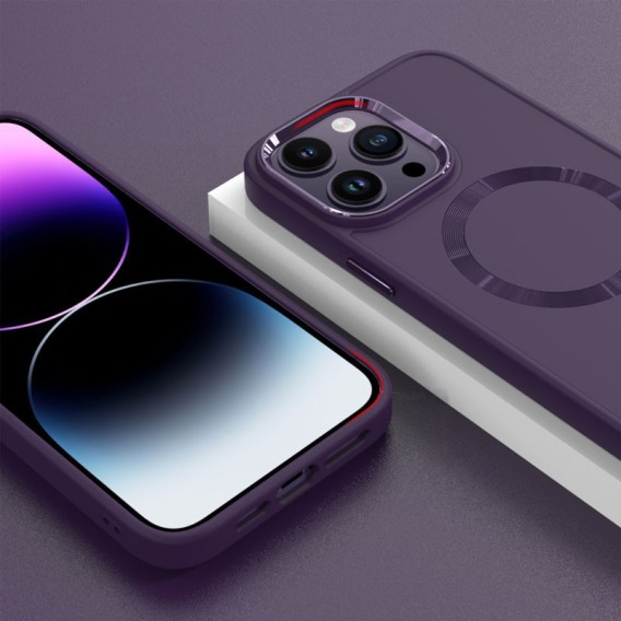 TPU чохол Bonbon Metal Style with Magnetic Fit для Apple iPhone 16 Pro Max (6.9") Фіолетовий / Dark Purple TPU чохол Bonbon Metal Style with Magnetic Fit для Apple iPhone 16 Pro Max (6.9") Фіолетовий / Dark Purple
