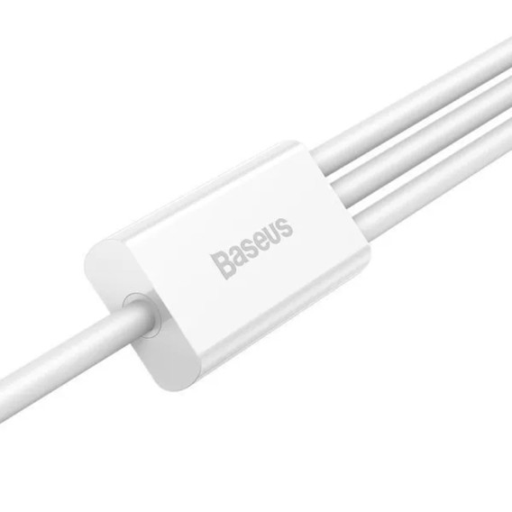 Дата кабель Baseus Superior Series USB to MicroUSB-Lightning-Type-C 3.5A (1.5m) (CAMLTYS) Stellar White Дата кабель Baseus Superior Series USB to MicroUSB-Lightning-Type-C 3.5A (1.5m) (CAMLTYS) Stellar White