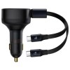 АЗП Baseus Enjoyment PD33W with retractable cables (2USB-C) (C00035500111) Black