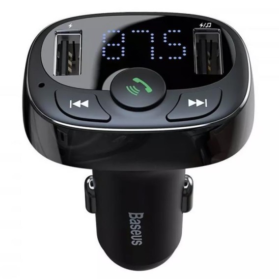 АЗП FM модулятор Baseus S-09A 10W (2USB-A) (CCMT) Black