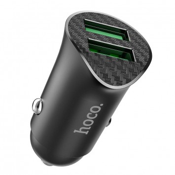 Автомобільна зарядка для телефону Hoco Z39 QC3.0 (2USB) (Чорний)