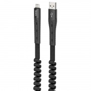 Дата кабель MicroUSB Hoco U78 "Cotton treasure elastic" (1.2м) (Чорний)