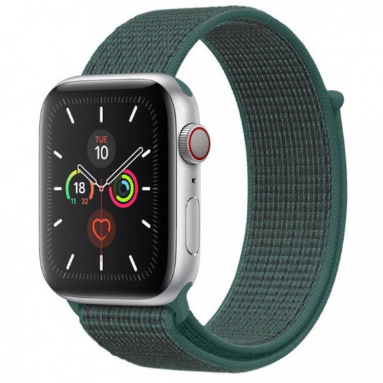 Ремешок Nylon для Apple Watch 38/40/41/42mm(ser.10) Зеленый / Pine green