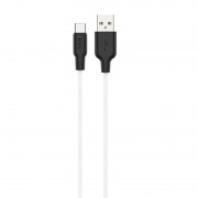 Дата кабель Hoco X21 Plus Silicone Type-C Cable (1m) Чорний / Білий