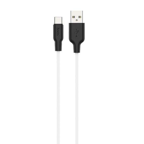 Кабель USB Type C Hoco X21 Plus Silicone Type-C Cable (1m) (Черный / Белый)