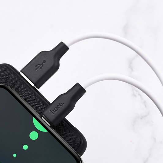 Дата кабель Hoco X21 Plus Silicone Type-C Cable (1m) Черный / Белый - изображение 1