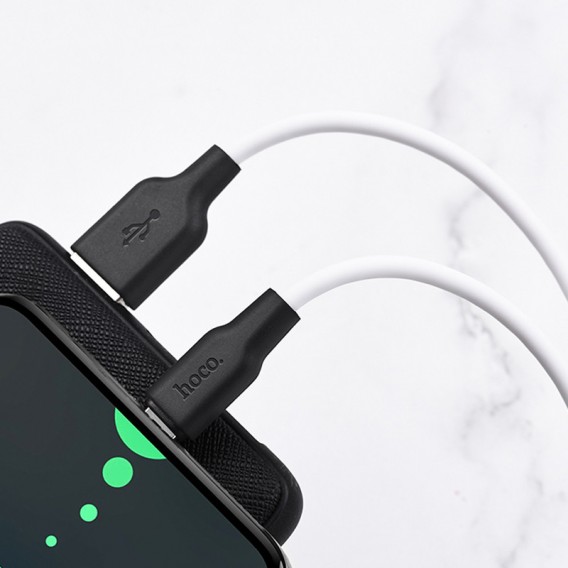 Кабель USB Type C Hoco X21 Plus Silicone Type-C Cable (1m) (Черный / Белый)