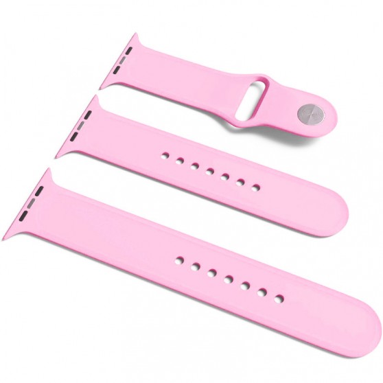 Силиконовый ремешок для Apple Watch Sport Band 42(ser.1-3)/44/45/46/49mm (S/M & M/L) 3pcs Розовый / Light pink