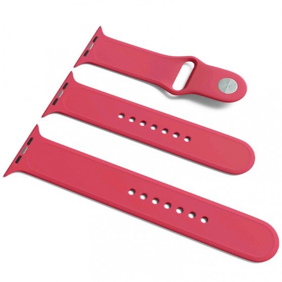 Силиконовый ремешок для Apple Watch Sport Band 42(ser.1-3)/44/45/46/49mm (S/M & M/L) 3pcs Малиновый / Pomegranate