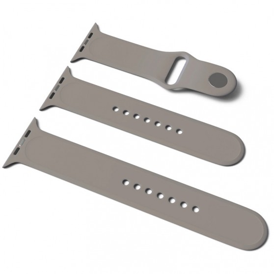 Силиконовый ремешок для Apple Watch Sport Band 38/40/41/42mm(ser.10) (S/M & M/L) 3pcs Серый / Dark Gray
