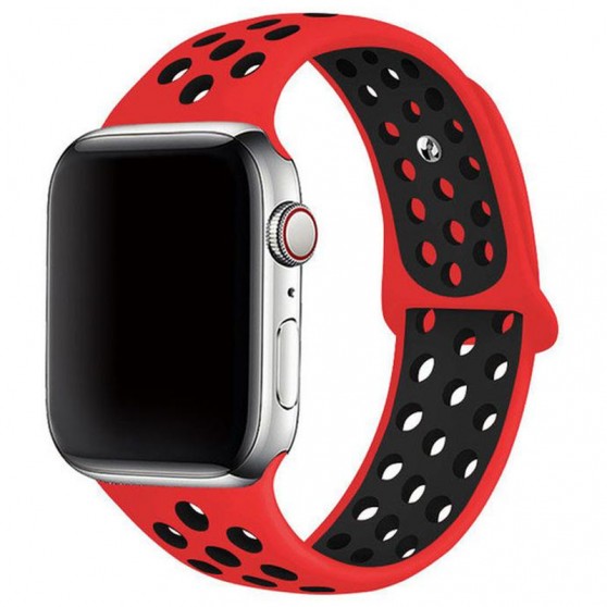 Силіконовий ремінець Sport+ для Apple Watch 42(ser.1-3)/44/45/46/49mm red/black